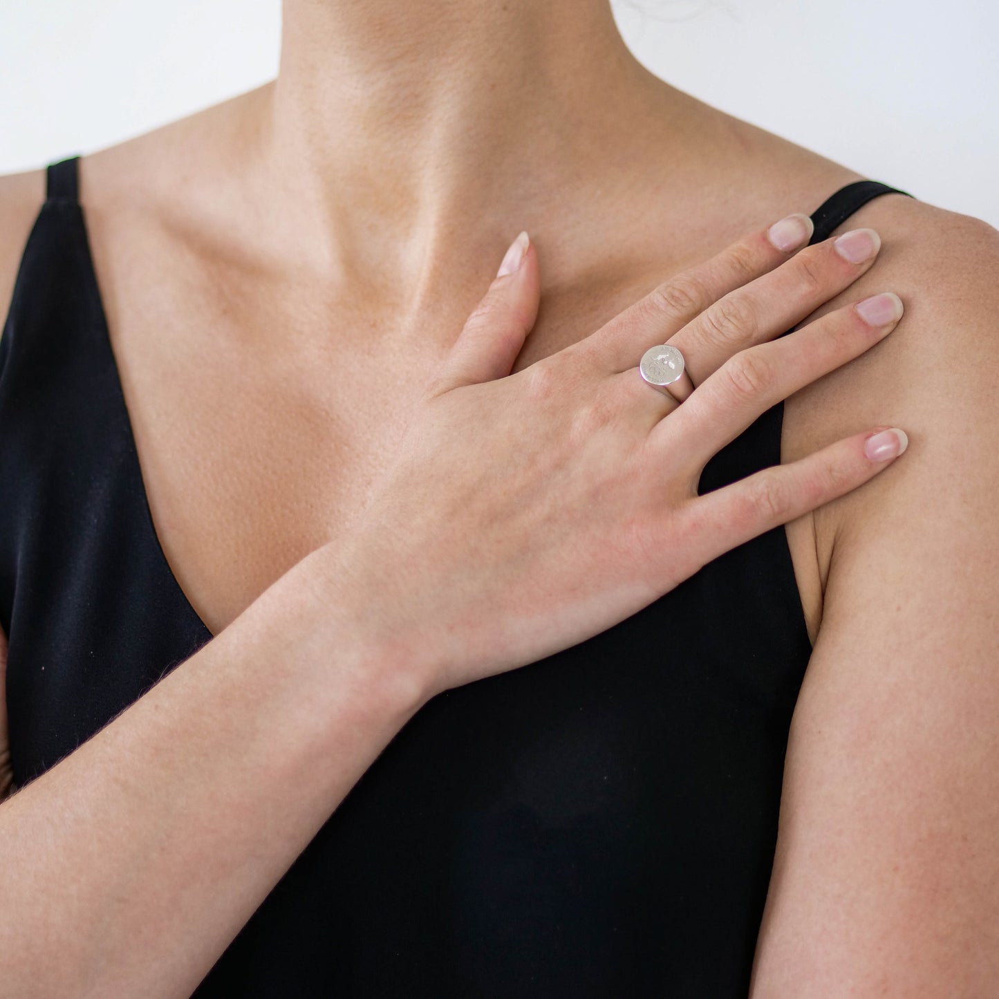 Matte Signet Ring - Silver