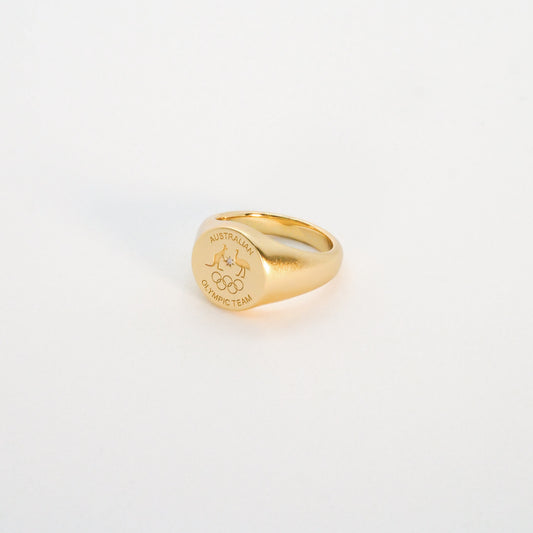 Matte Signet Ring - Gold